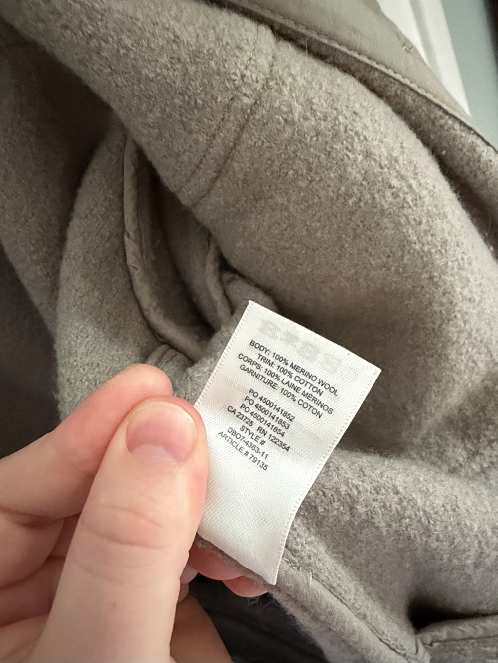 Aritzia • Wilfred Free Mushroom Taupe Merino Wool Coat Size S - Picture 10 of 10